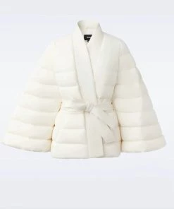 The Original Shop 21 Deals ๐ Mackage ๐ฉ women Julieta Down Cape With Sash Belt in Cream โจ