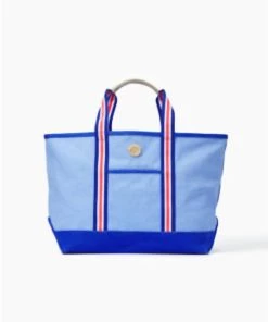 Hot Sale 😀 Lilly Pulitzer 👩 Women'S Mercato Tote Bag in Blue Peri 😀