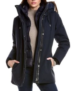 Wholesale 🎁 women Mackage Jeni Leather-Trim Down Parka 🤩