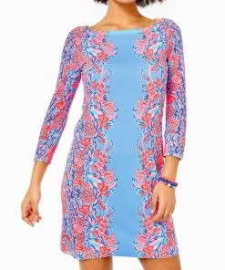 Promo 🧨 Lilly Pulitzer 👩 women Sophie 👗 Dress in Blue Peri Shrimply The Best 🛒