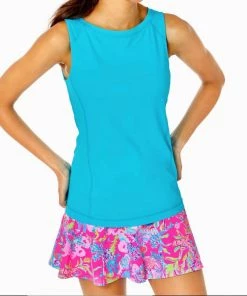 Hot Sale ❤️ Lilly Pulitzer 👩 women Renay Tank in Turquoise Oasis 🎉