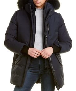 Brand new ✔️ women Mackage Marla Leather-Trim Down 🧥 Coat ✨