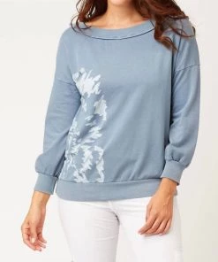 Best deal 🌟 Xcvi 👩 women Whirlwind Pullover Top in Orion Blue ⭐