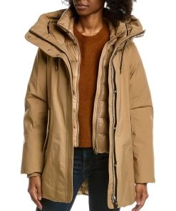 Brand new ❤️ women Mackage Kinslee 2-In-1 Oversized Leather-Trim Down Parka 😀