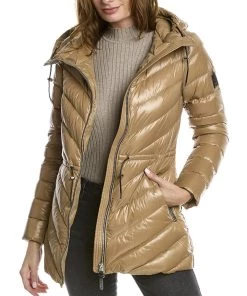 Cheap 🛒 women Mackage Arita Leather-Trim Wool-Blend Down Jacket 🎁