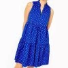 Brand new 😍 Lilly Pulitzer 👩 women Novella Swing 👗 Dress in Borealis Blue Lilly Squared 🥰