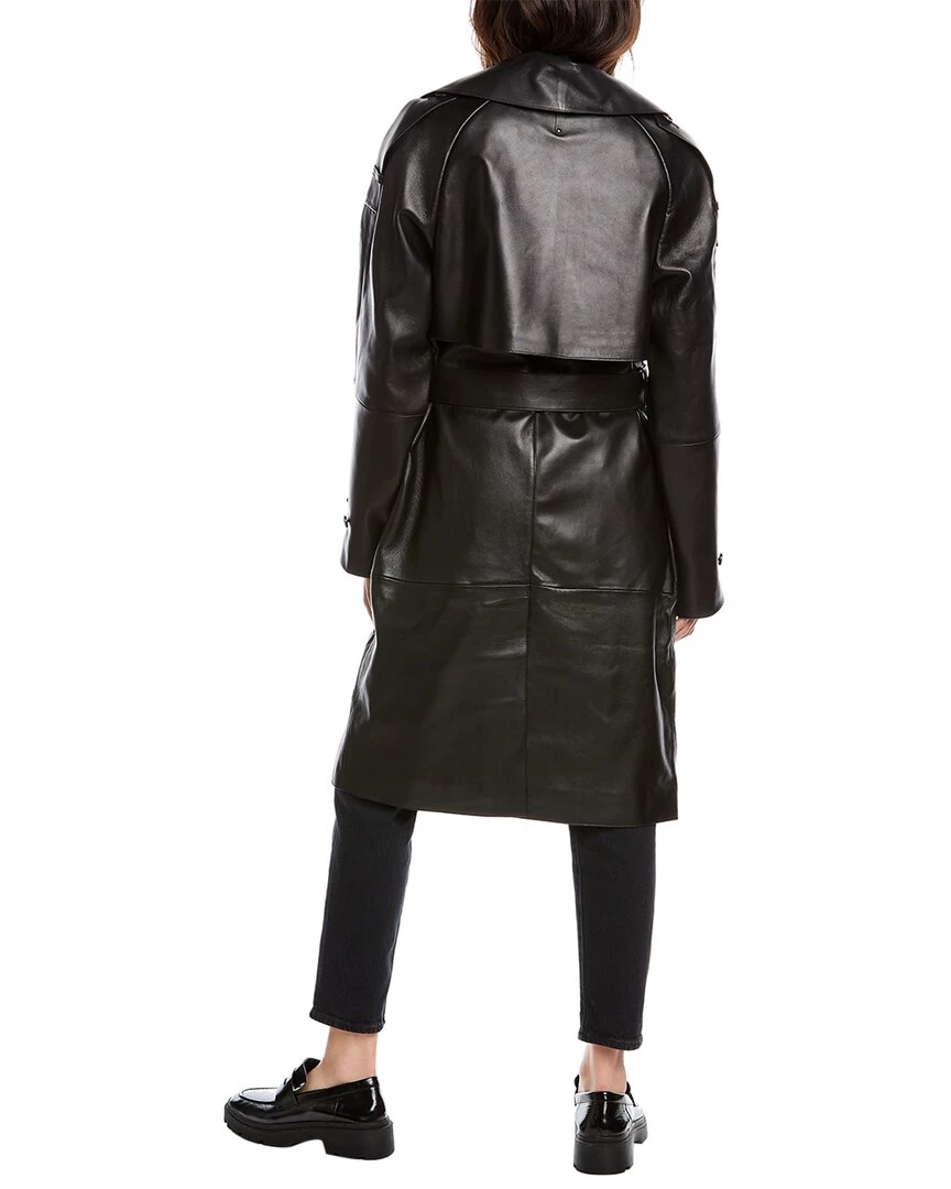 Best Pirce 😀 women Mackage Trisha Leather Trench 🧥 Coat 💯 5 Best Pirce 😀 women Mackage Trisha Leather Trench 🧥 Coat 💯 - Image 3