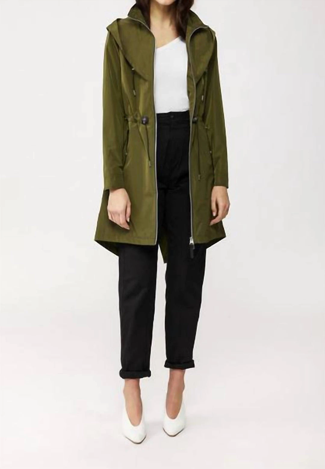 Discount ๐ Mackage ๐ฉ women Franki Hooded Fishtail Hem Rain Jacket in Army ๐ 3 Discount ๐ Mackage ๐ฉ women Franki Hooded Fishtail Hem Rain Jacket in Army ๐