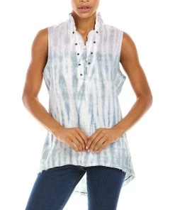 Best reviews of ๐ women XCVI Belita Ruffle Linen Tank โ๏ธ