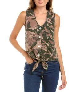 The Original Shop 37 Best Sale ๐คฉ women XCVI Minerva Printed Linen-Blend Tank ๐