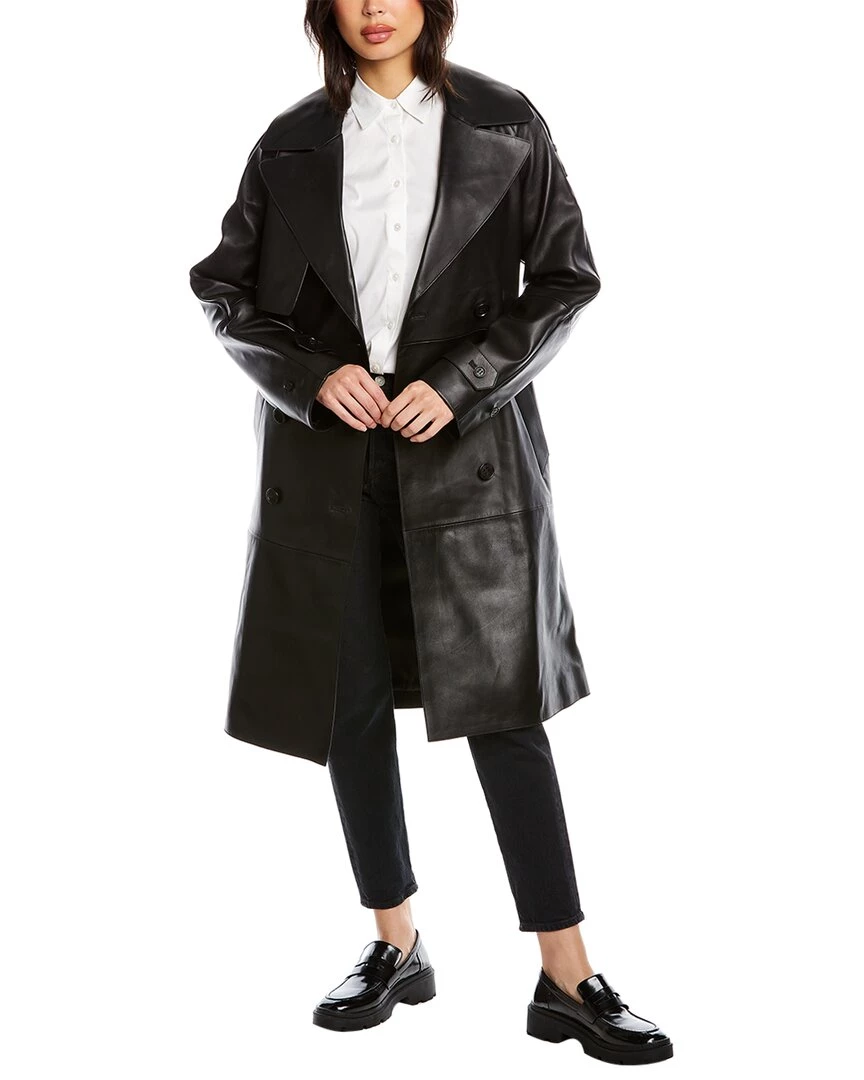 Best Pirce 😀 women Mackage Trisha Leather Trench 🧥 Coat 💯 4 Best Pirce 😀 women Mackage Trisha Leather Trench 🧥 Coat 💯 - Image 2