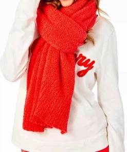 Cheapest ✨ Lilly Pulitzer 👩 women Frosti Scarf And Hat Set in Ruby Red ❤️