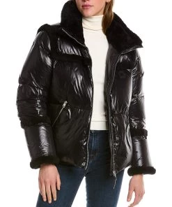 The Original Shop 17 Hot Sale ๐ women Mackage Miya Shearling-Trim Puffer Jacket ๐ฅฐ