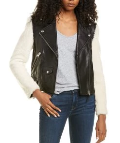 Wholesale 🥰 women Mackage Baya Leather Moto Jacket 💯