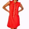Promo 🌟 Lilly Pulitzer 👩 women Adalee Shift 👗 Dress in Ruby Red 🎉
