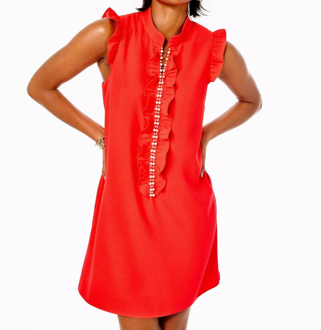 Promo 🌟 Lilly Pulitzer 👩 women Adalee Shift 👗 Dress in Ruby Red 🎉 3 Promo 🌟 Lilly Pulitzer 👩 women Adalee Shift 👗 Dress in Ruby Red 🎉