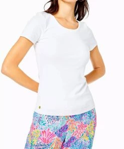 Deals ๐ Lilly Pulitzer ๐ฉ women Halee Top in Resort White ๐งจ
