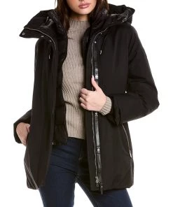Cheapest 🤩 women Mackage Jeni Leather-Trim Down Parka ⭐