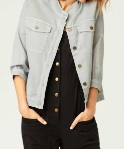 Hot Sale ๐ Xcvi ๐ฉ women Jacy Shacket in Soft Pebble Pigment โ