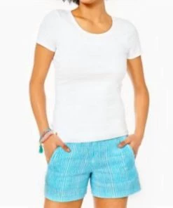 Best deal ✨ Lilly Pulitzer 👩 women Lilo Linen Short in Along The Same Line 🧨