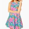 Promo 👏 Lilly Pulitzer 👩 women Trina 👗 Dress in Multi Rose To The Occasion 🧨