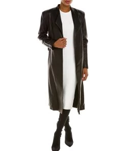 The Original Shop 9 Outlet ๐ women Mackage Selena Leather Trench ๐งฅ Coat ๐งจ