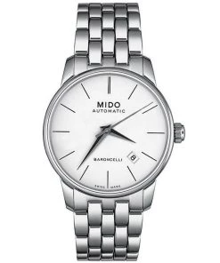 Discount 🔔 Mido Men's Baroncelli White dial ⌚ Watch ✔️