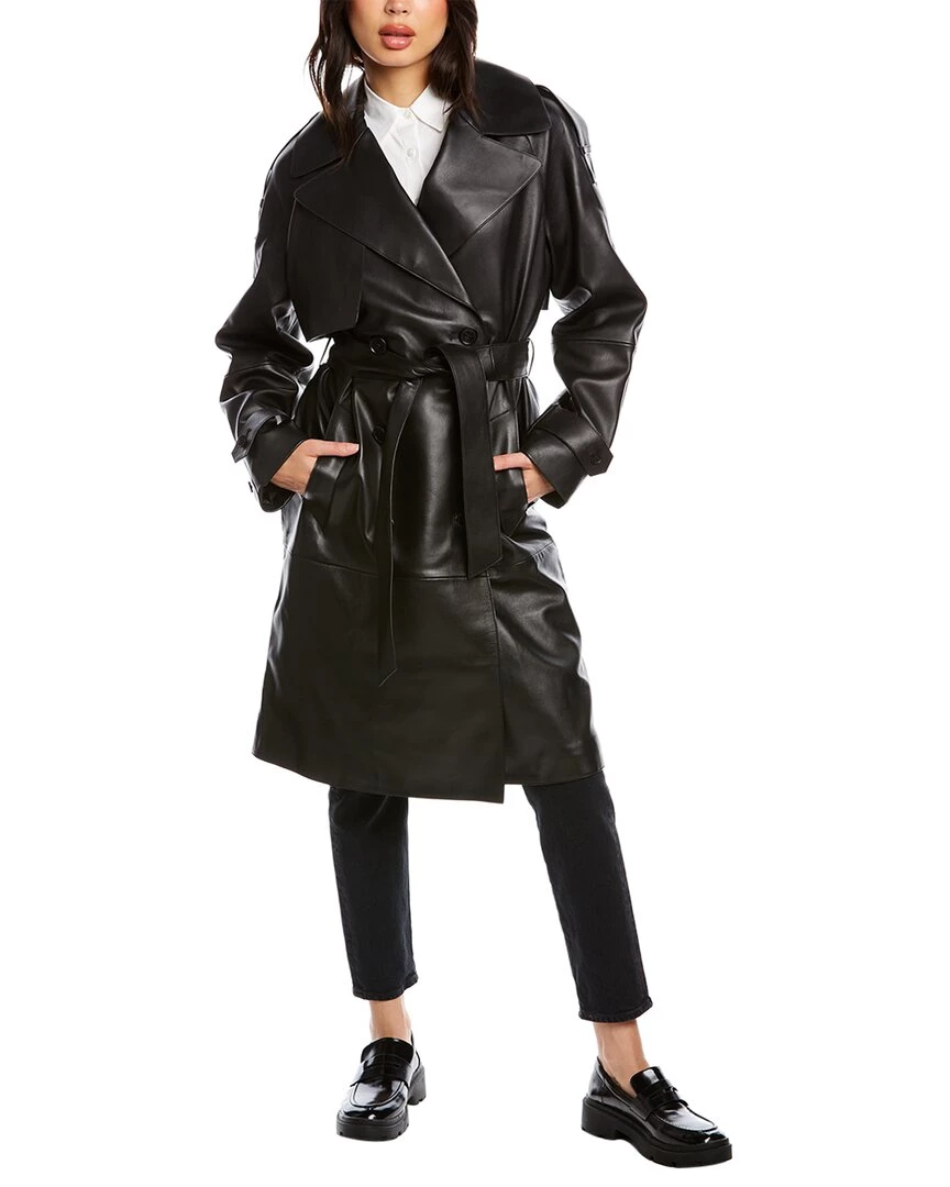 Best Pirce 😀 women Mackage Trisha Leather Trench 🧥 Coat 💯 6 Best Pirce 😀 women Mackage Trisha Leather Trench 🧥 Coat 💯 - Image 4