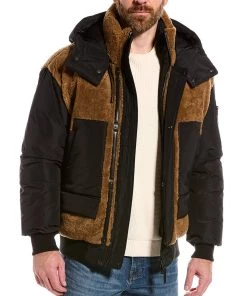 Coupon ๐งจ men Mackage Viggo Leather-Trim Down Bomber Jacket ๐